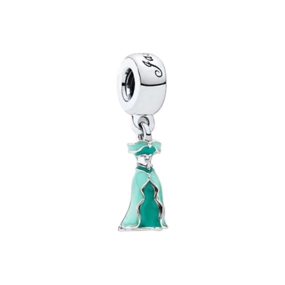 Sterling Silver and Enamel Disney Jasmine Princess Dress